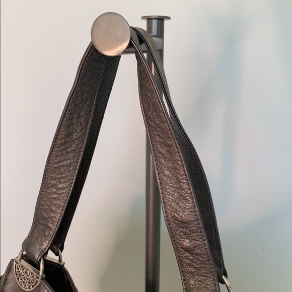 BRIGHTON PEWTER GRAY SILVER LEATHER SHOULDER BAG - Picture 8 of 13